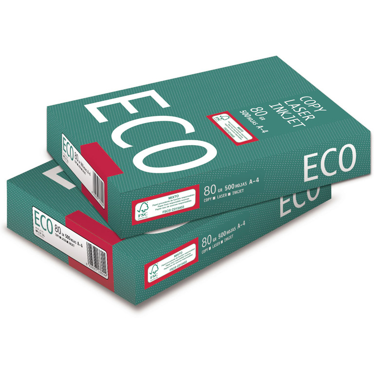 PAPEL BLANCO FOTOCOPIADORA ECO DIN A4 80 GRAMOS PAQUETE 500 HOJAS