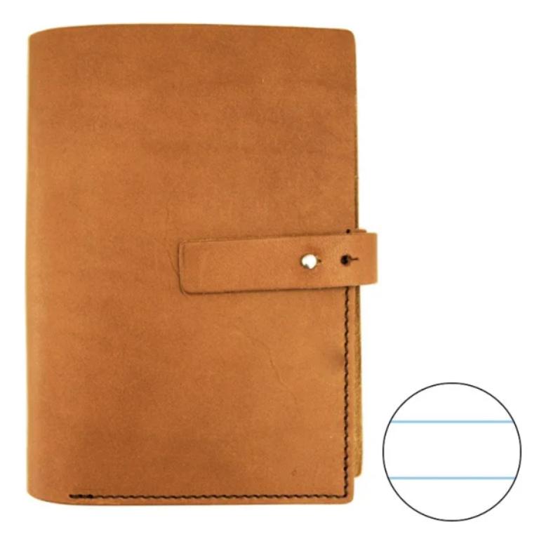 AGENDA PIEL PLUS OFFICE RAYADO HORIZONTAL MARRÓN CLARO
