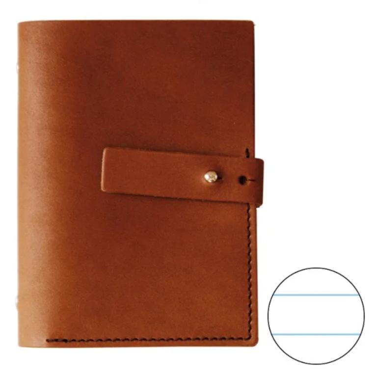 AGENDA PIEL PLUS OFFICE RAYADO HORIZONTAL MARRÓN OSCURO
