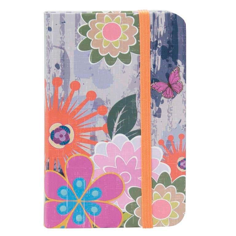LIBRETA ENCUADERNADA FORRADA CAMPUS UNIVERSITY A6 80 HOJAS 80 GRAMOS CON GOMA HORIZONTAL DISEÑO FLORES