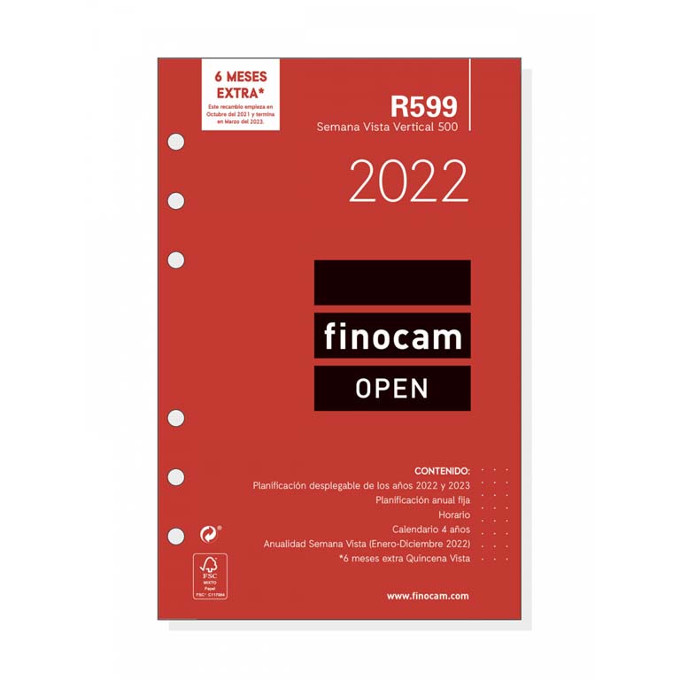 Recambio agenda SEMANA VISTA FINOCAM