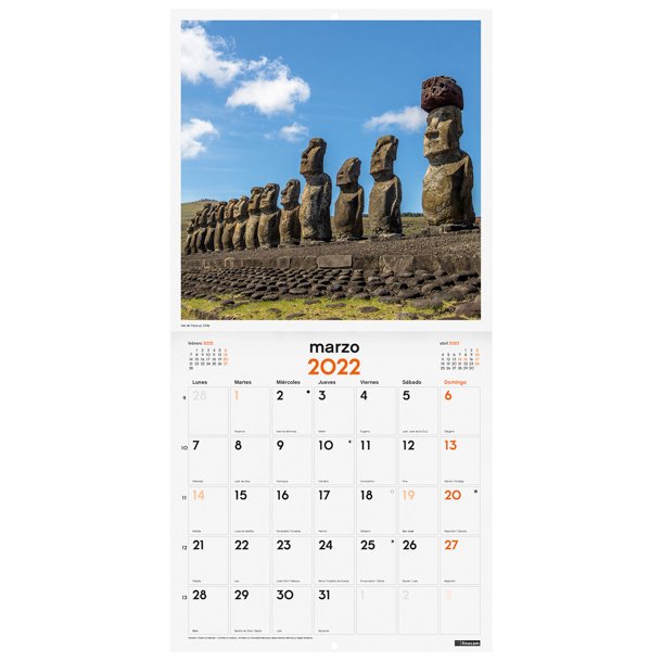 CALENDARIO IMÁGENES DE PARED 30X30 PARA ESCRIBIR 2022 MARAVILLAS DEL MUNDO