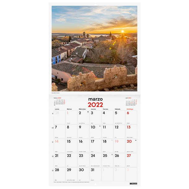 CALENDARIO IMÁGENES DE PARED 30X30 PARA ESCRIBIR 2022 PUEBLOS CON ENCANTO