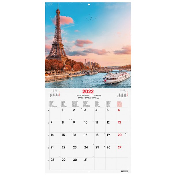 CALENDARIO IMÁGENES DE PARED INTERNACIONAL 30X30 2022 TRAVELING THE WORLD