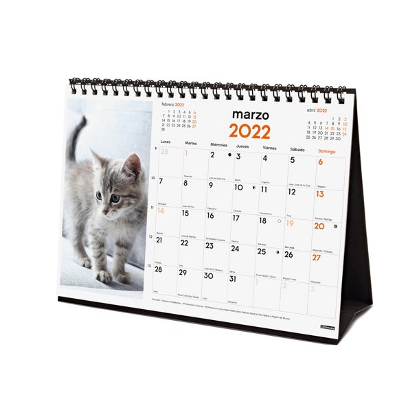 CALENDARIO IMÁGENES DE SOBREMESA PARA ESCRIBIR 2022 GATITOS
