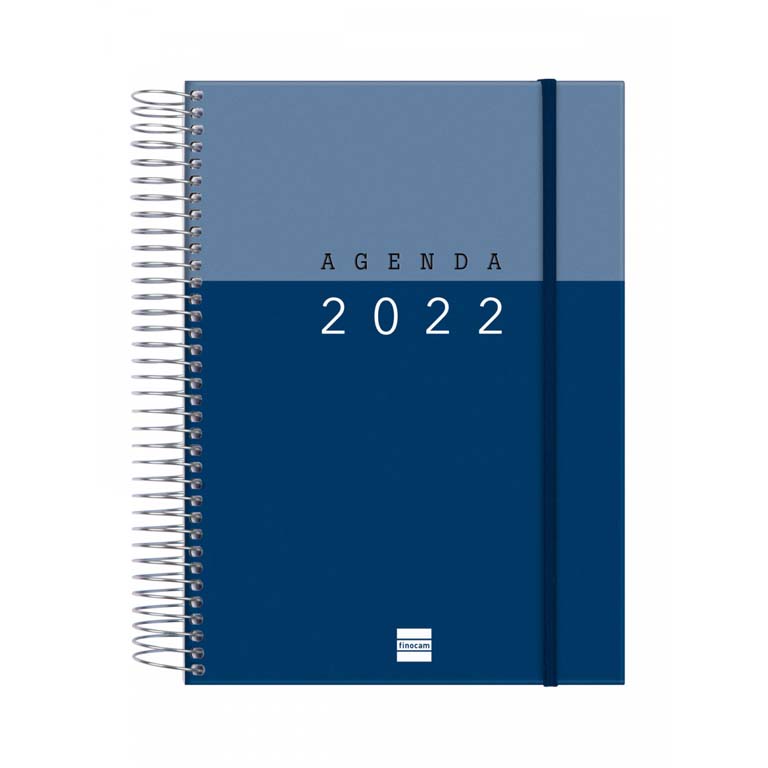 AGENDA 2022 FINOCAM ANTIBACTERIAS E10 155X212 DIA PAGINA AZUL
