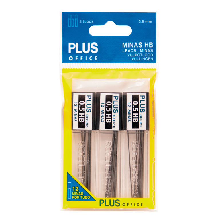MINAS PLUS OFFICE 0,5 MM. HB ESTUCHE 12 MINAS