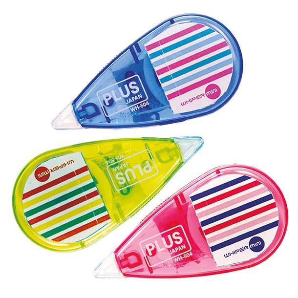 CORRECTOR EN CINTA PLUS WHIPER MINI 4,2MM X 5M COLORES SURTIDOS BLÍSTER 3 UNIDADES