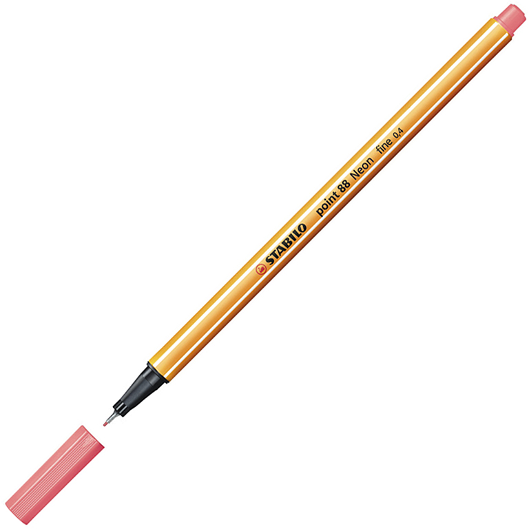 ROTULADOR STABILO POINT 88 PUNTA DE FIBRA COLOR ROJO NEÓN 0,4 MM