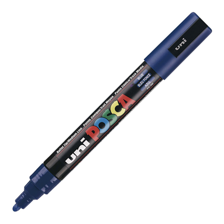 ROTULADOR MARCADOR DE PINTURA NO PERMANENTE UNI POSCA PC5M PUNTA REDONDA COLOR AZUL