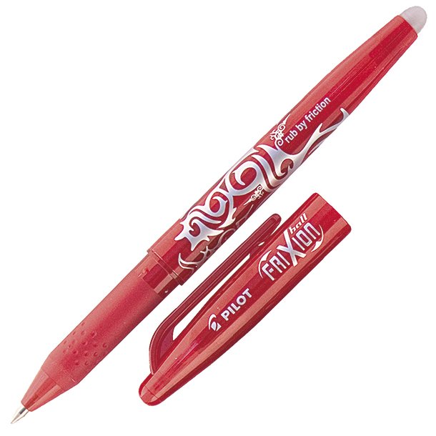 BOLÍGRAFO CAPUCHON BORRABLE PILOT FRIXION BALL COLOR ROJO
