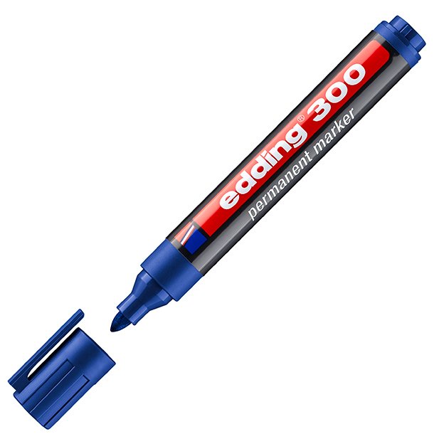 ROTULADOR MARCADOR PERMANENTE EDDING 330 PUNTA BISELADA COLOR AZUL 1-5 MM