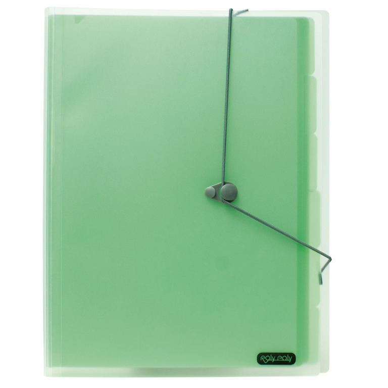 CARPETA PLUS OFFICE CLASIFICADORA POLIPROPILENO 12 DEPARTAMENTOS A4 COLOR VERDE TRASLÚCIDO