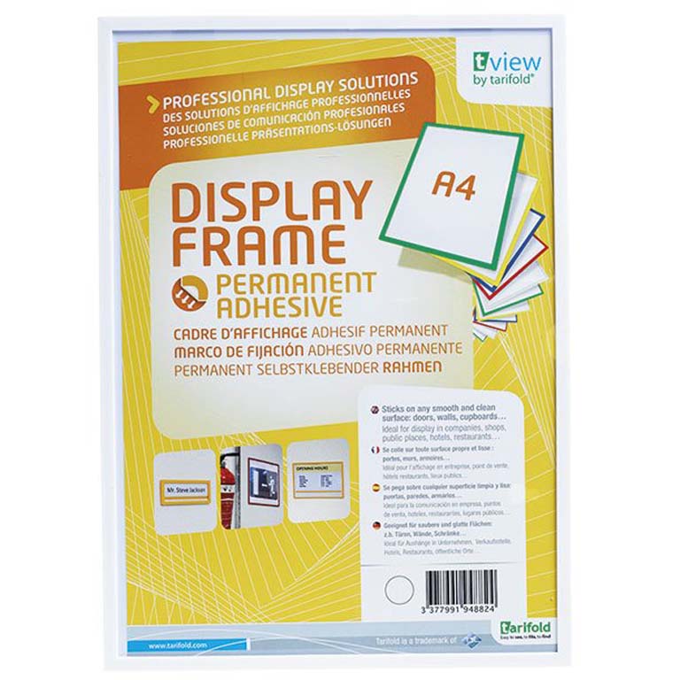 FUNDA PARA COLGAR ADHESIVA A4 BLANCA TARIFOLD
