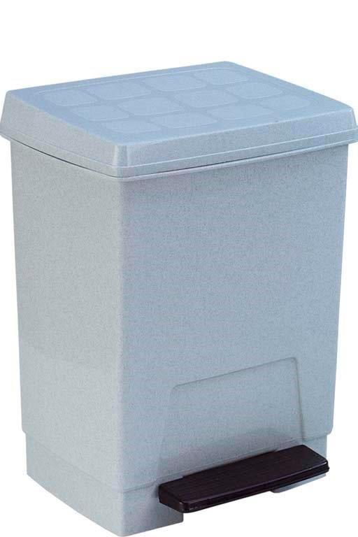 PAPELERA C/TAPA PEDAL 23L. GRIS METAL