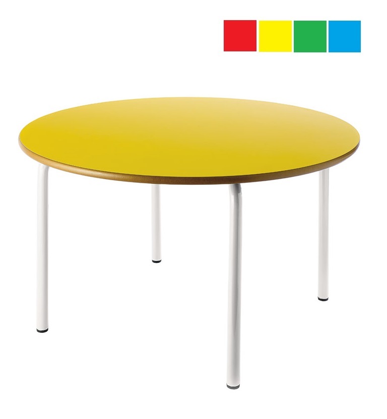 Mesa infantil redonda diámetro 120cm Altura: 54cm Acero