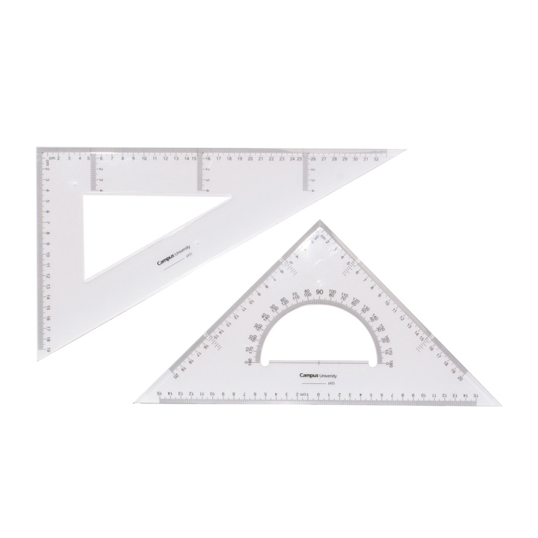 SET ESCUADRA Y CARTABÓN CAMPUS UNIVERSITY PLÁSTICO 35 CM.