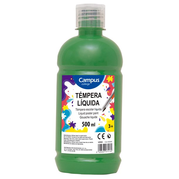 TÉMPERA LIQUIDA CAMPUS COLLEGE BOTE 500ML COLOR VERDE