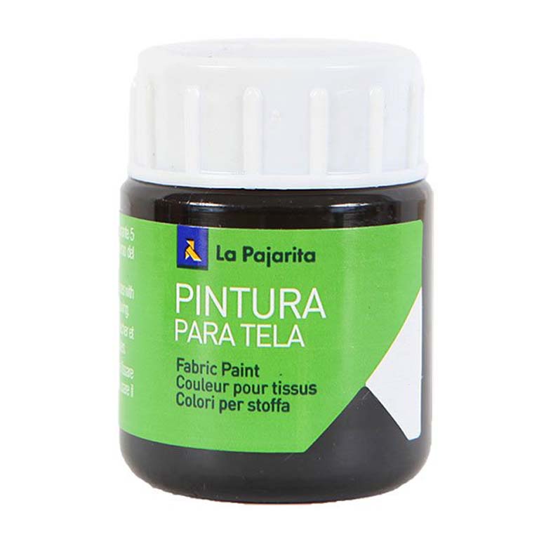 PINTURA TELA LA PAJARITA BOTE 25 ML COLOR NEGRO