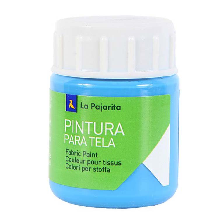 PINTURA TELA LA PAJARITA BOTE 25ML COLOR AZUL CYAN
