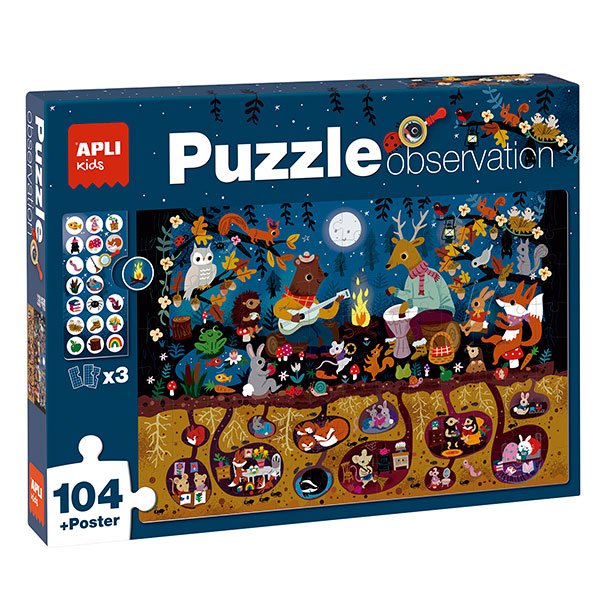 JUEGO EDUCATIVO PUZZLE OBSERVATION BOSQUE APLI KIDS
