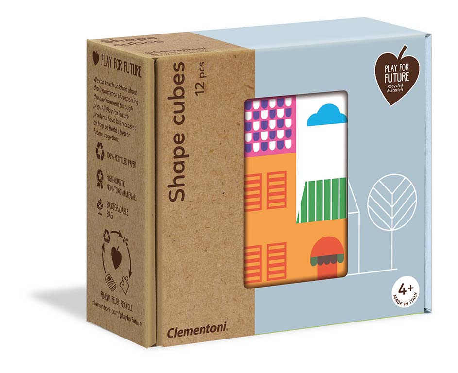 JUEGO CLEMENTONI 12 CUBOS ROMPECABEZAS CASAS