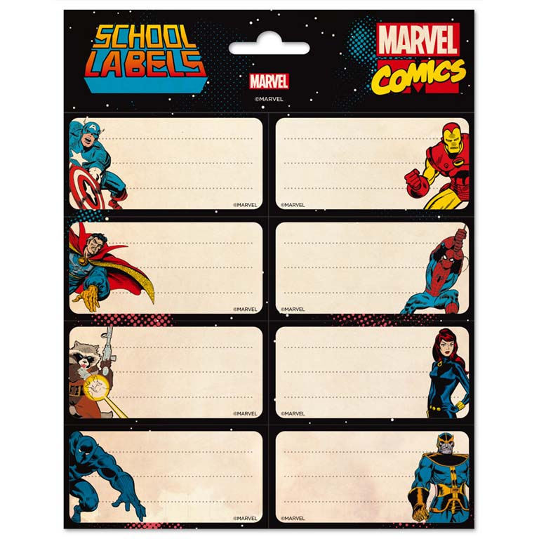 ETIQUETAS AUTOADHESIVAS MARVEL VENGADORES